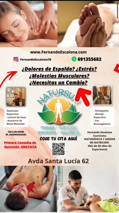 Osteópata en Alcala de Guadaira. Natursur: Masajes y Nutrición